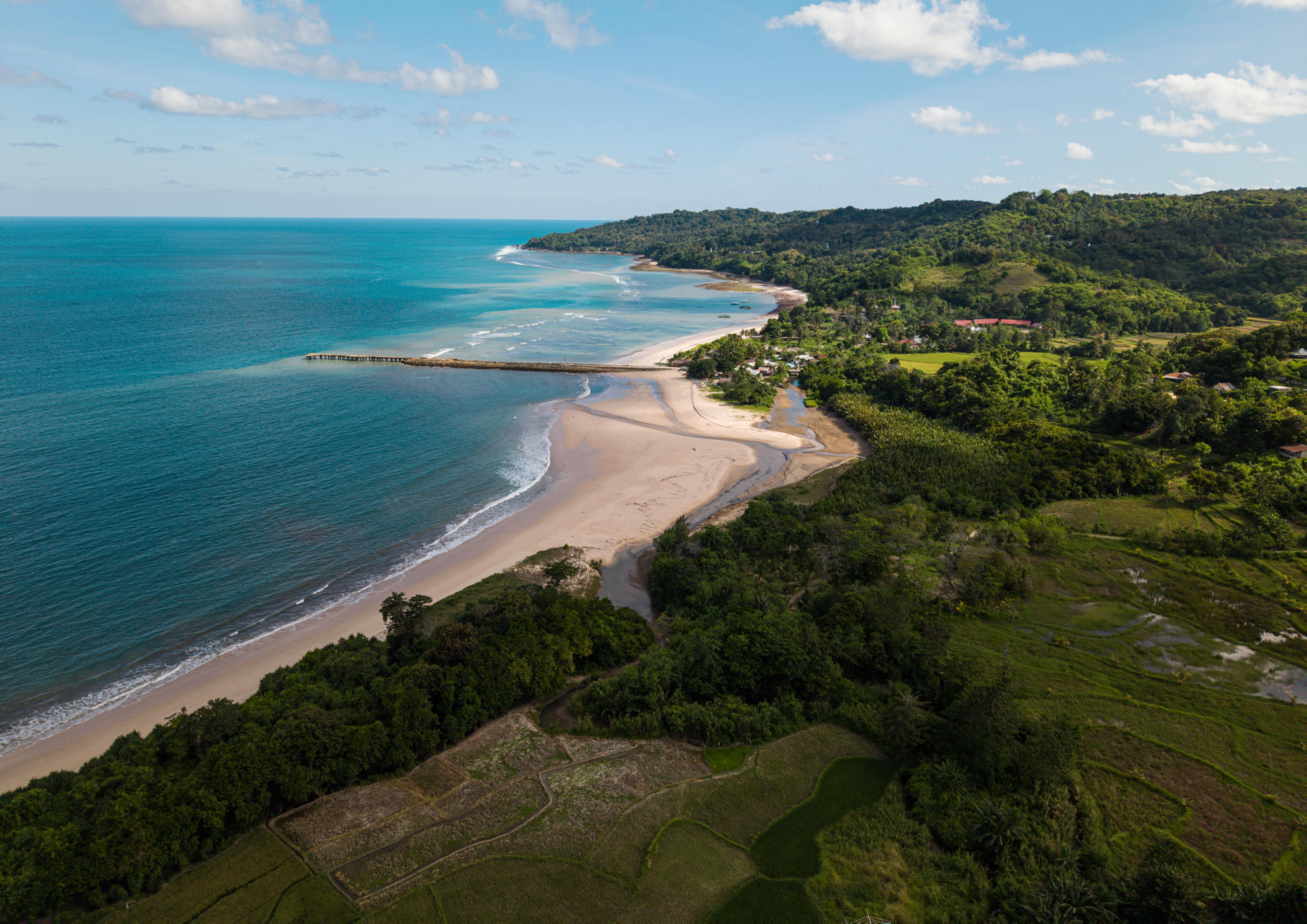 Raw West Sumba coastal bluff and ocean panorama